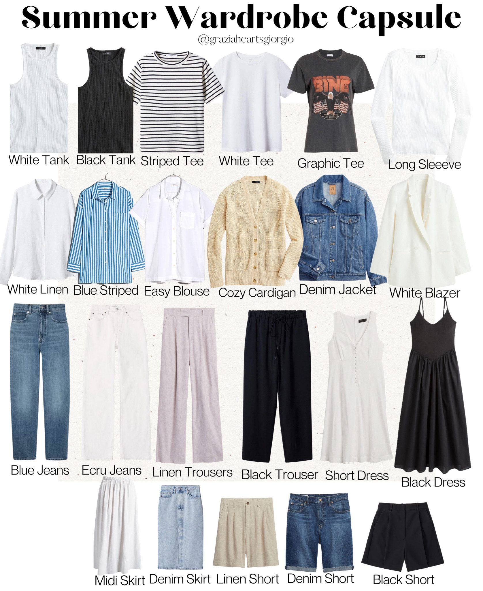 SUMMER WARDROBE CAPSULE - Part 1
.
#capsule #wardrobecapsule #summerstyle #capsulewardrobe 

#LTKunder100 #LTKstyletip #LTKSeasonal