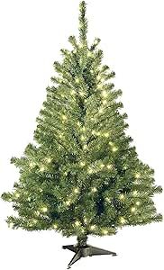 National Tree Company Pre-Lit Artificial Mini Christmas Tree, Green, Kincaid Spruce, White Lights... | Amazon (US)