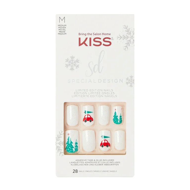 KISS USA Special Design Limited Edition Fake Nails, Holiday Shopping, 28 Count - Walmart.com | Walmart (US)