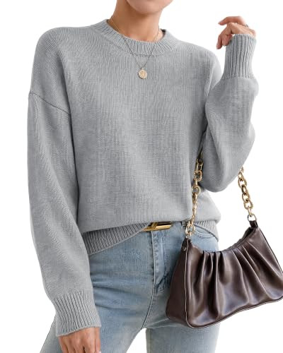 Oversized Sweaters for Women Cashmere Crewneck Pullover Sweater | Amazon (US)