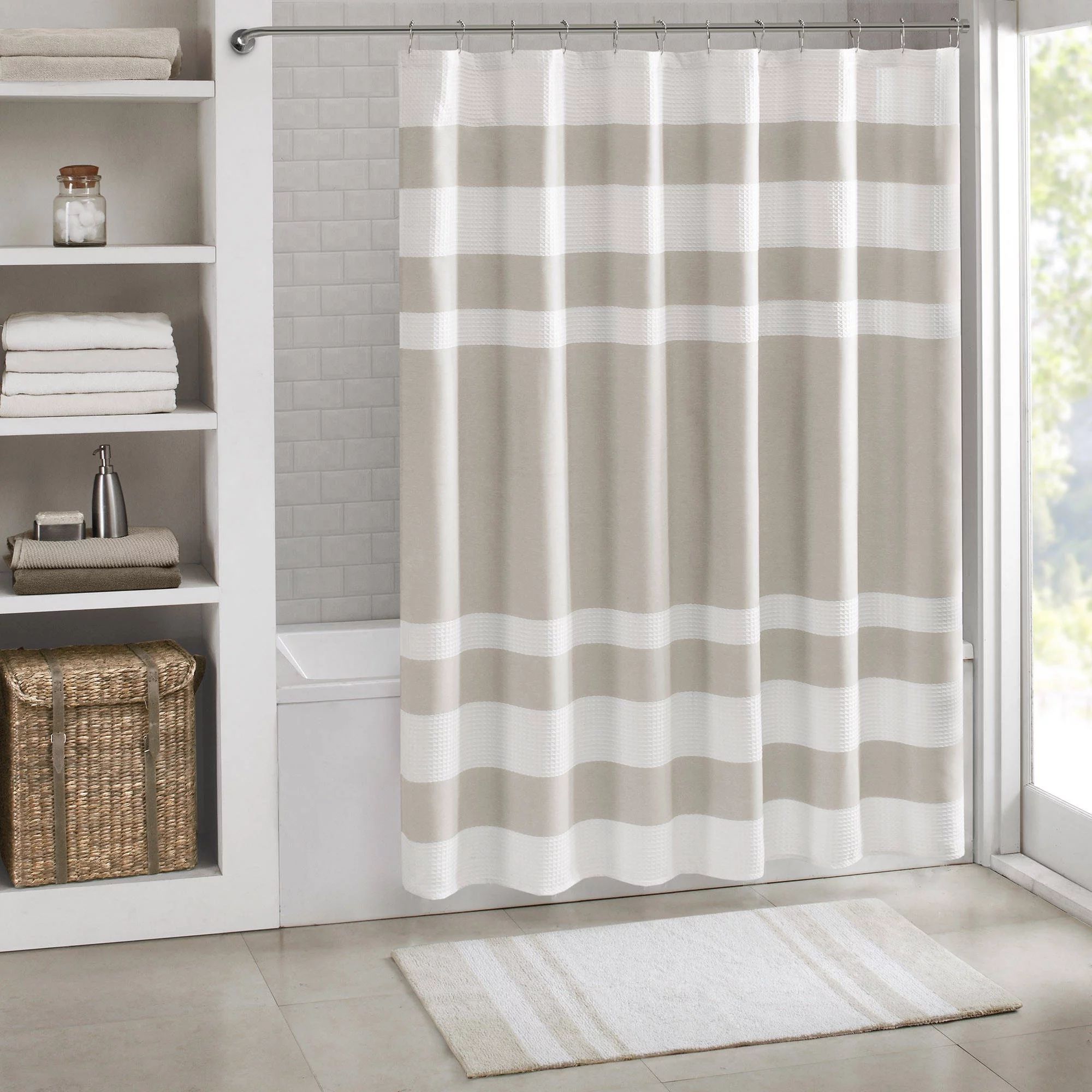 Home Essence Spa Waffle Weave Textured Polyester Shower Curtain with 3M Scotchgard Stain Resistan... | Walmart (US)