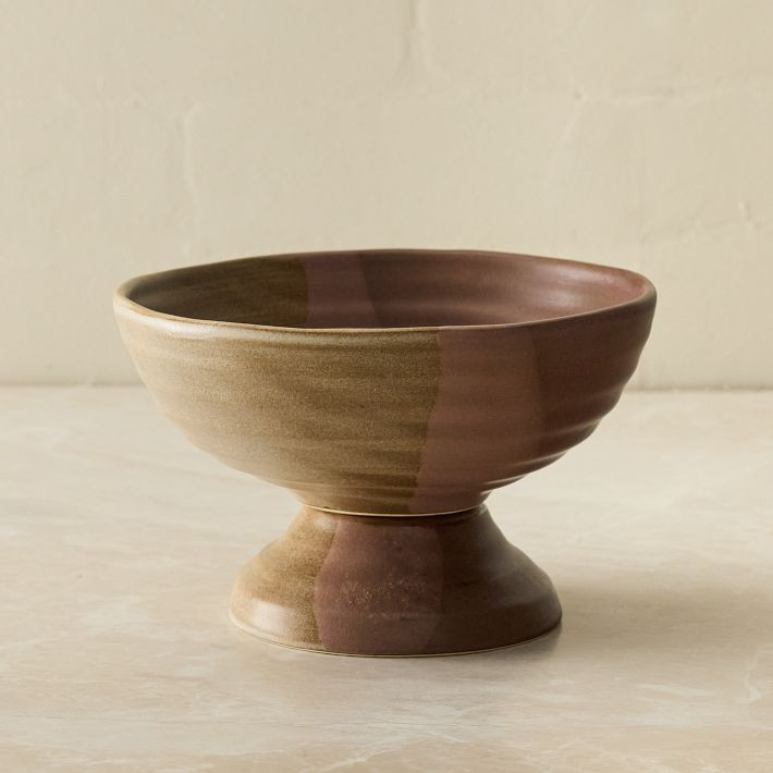 Two-Tone Stoneware Footed Bowl | West Elm (US)