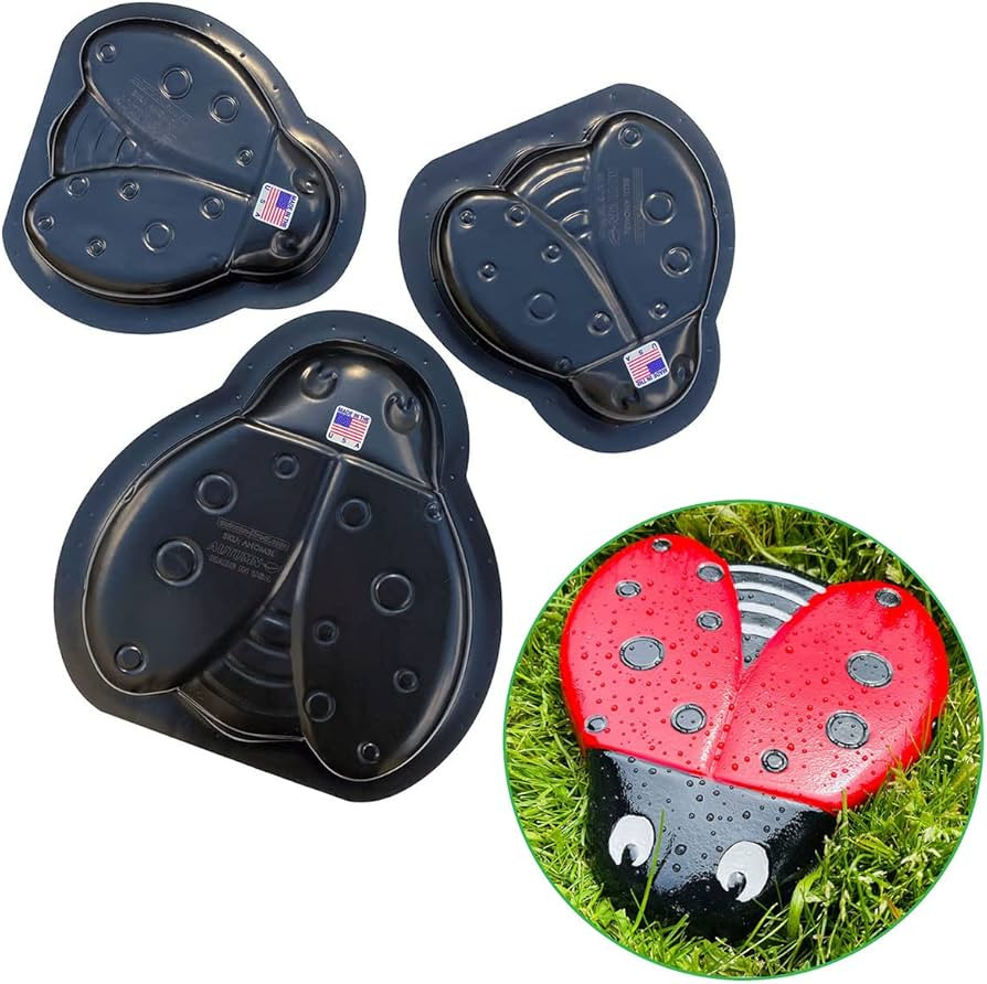 AUTUMN Ladybug Set of 3 Stepping Stone Molds, Concrete Cement Molds, DIY Walkway Stepping Stones,... | Amazon (US)