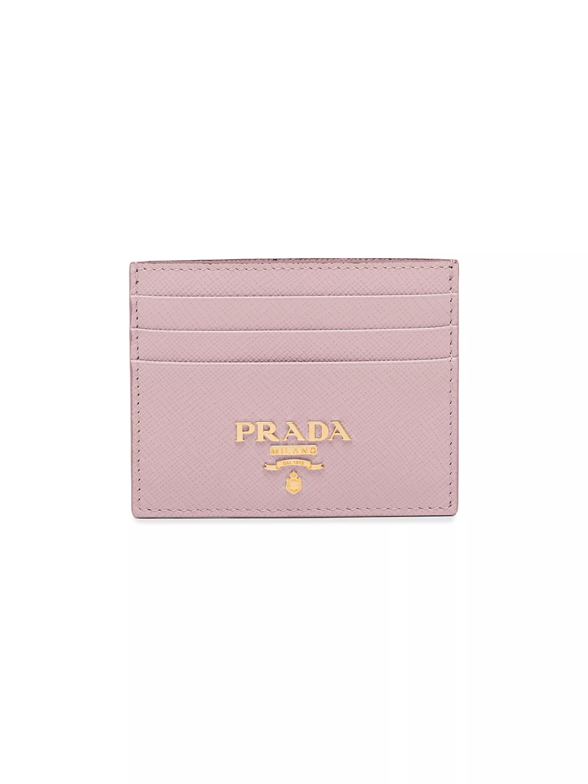 Shop Prada Saffiano Leather Card Holder | Saks Fifth Avenue | Saks Fifth Avenue