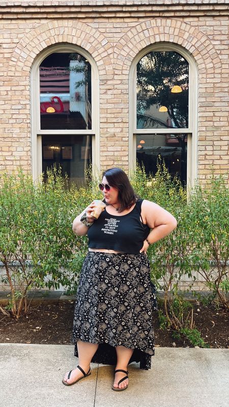 vacay #shopthefit day 7 🫶🏻🃏🖤
crop top: chnge 
shoes: earth runners

plus size, witchy, hippie outfit inspo

#LTKtravel #LTKcurves #LTKstyletip