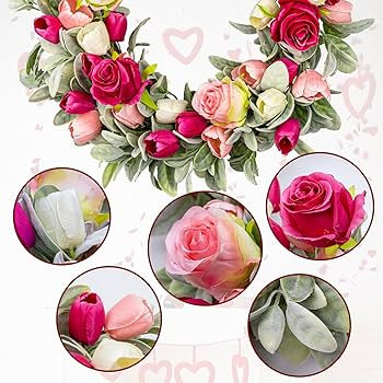 20 Inches Farmhouse Valentines Wreath Modern Valentine Flower Wreath Rocco Valentines Day Door Wr... | Amazon (US)
