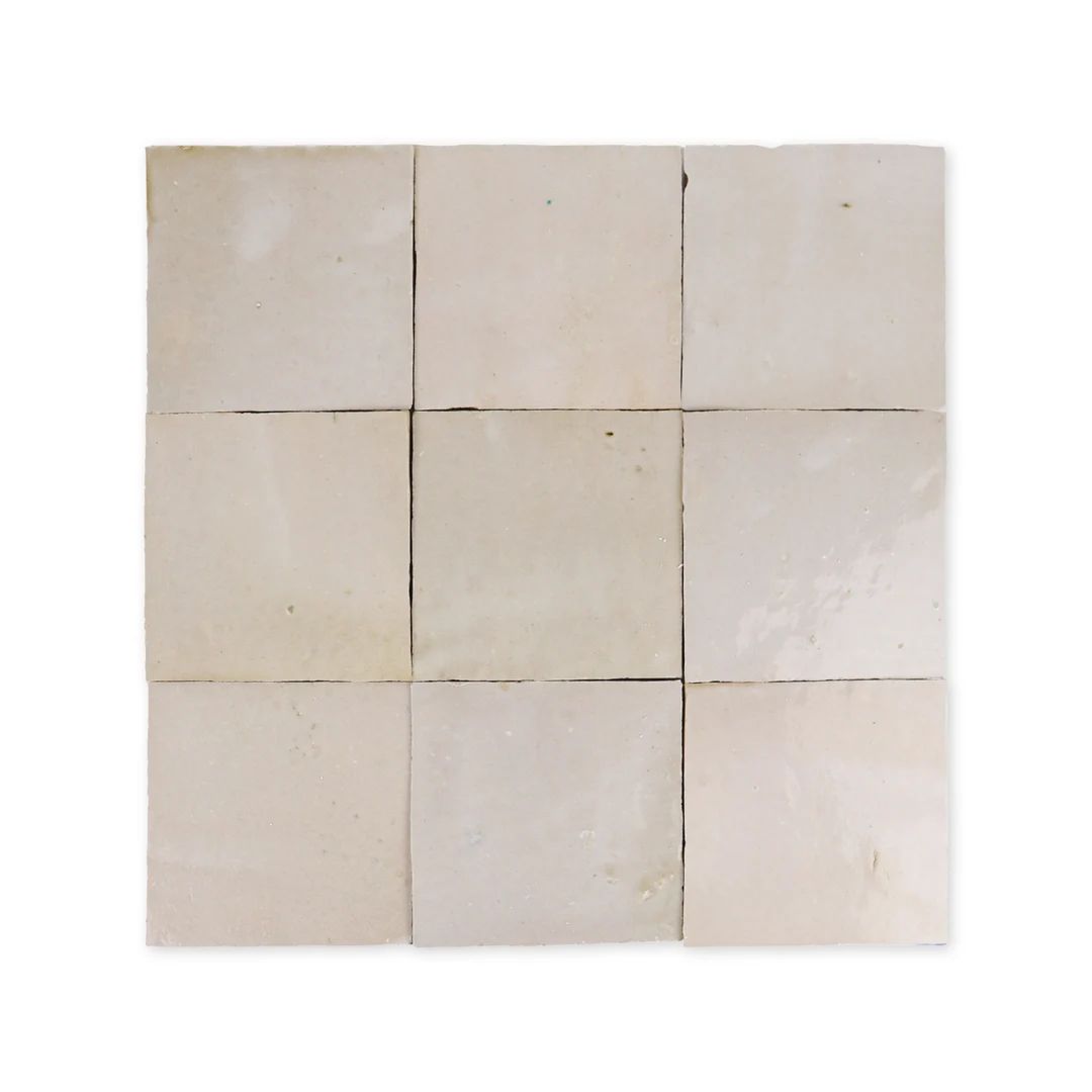 Handmade Moroccan Zellige 4x4 Ecru White Terracotta Tile | Etsy (US)