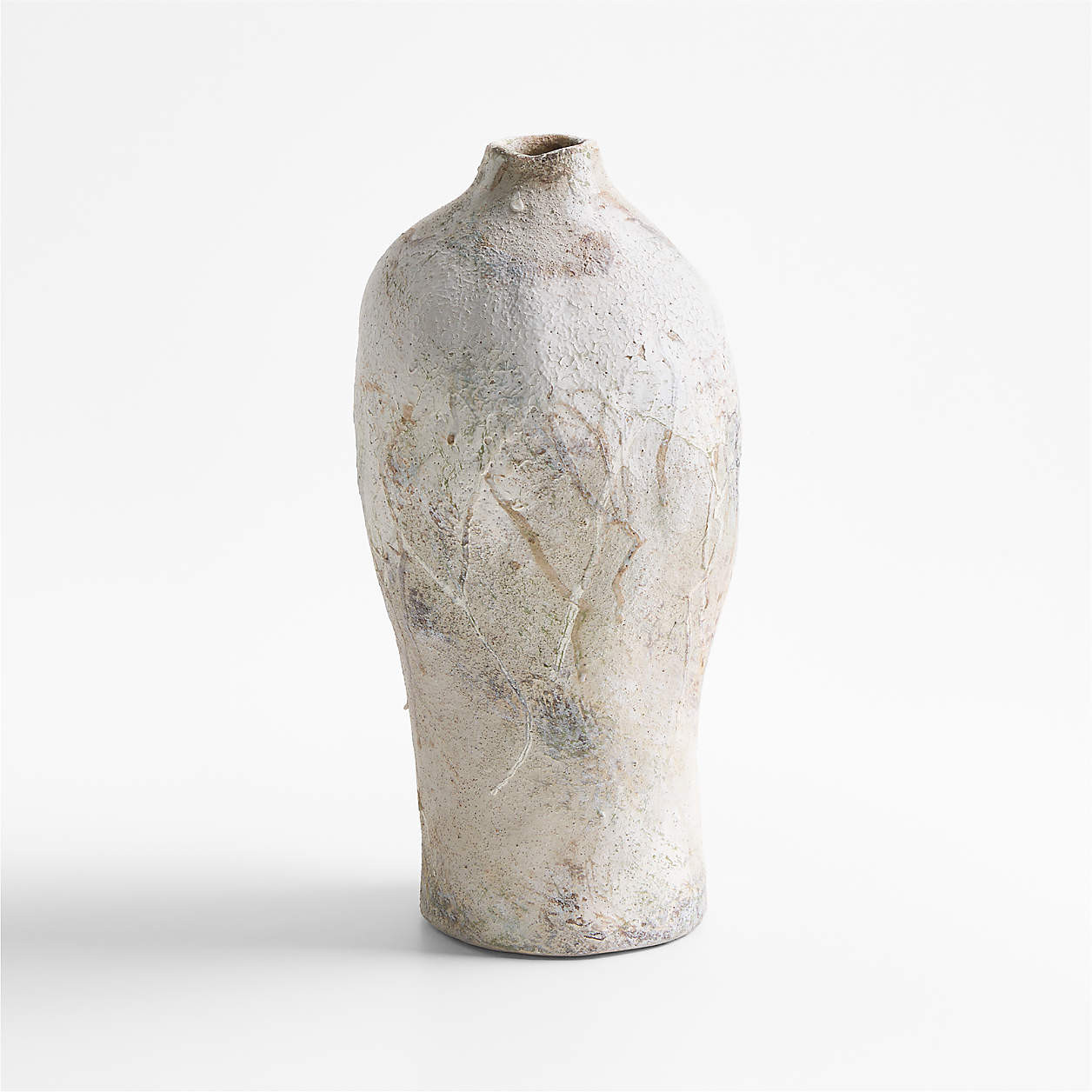 Pompeii 14" Chalky White Ceramic Vase + Reviews | Crate & Barrel | Crate & Barrel