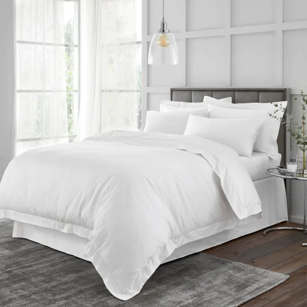 Hotel Cotton 230 Thread Count Sateen White Duvet Cover | Dunelm (migrated)