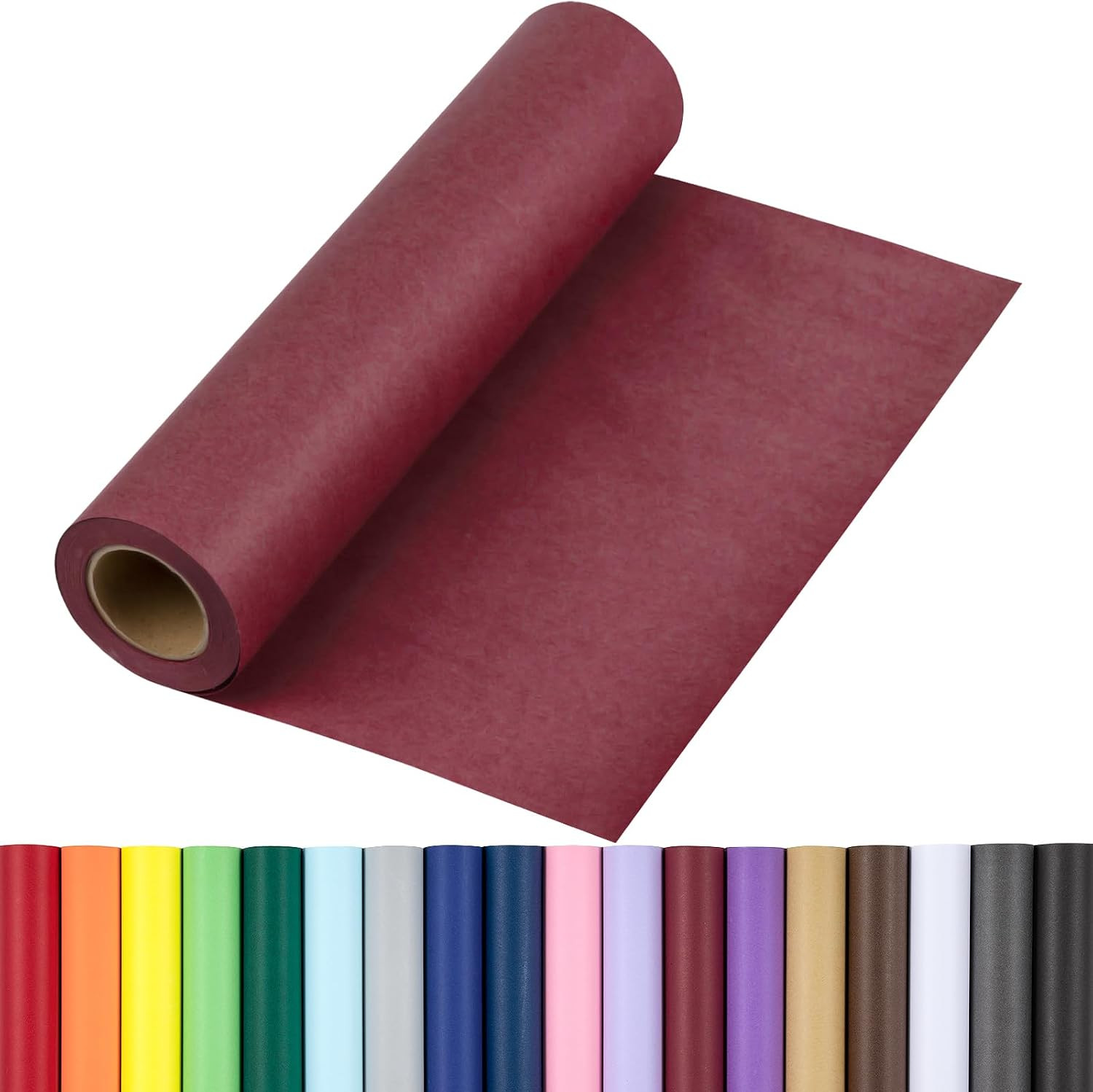 RUSPEPA Wine Red Kraft Wrapping Paper Roll, 17.5"x 393"(32.8'), Recyclable Wine Red Gift Wrap Paper for Christmas Gift Wrapping, Table Covering, DIY Crafting, Mother's Day Bouquet Flower, 80GSM | Amazon (US)