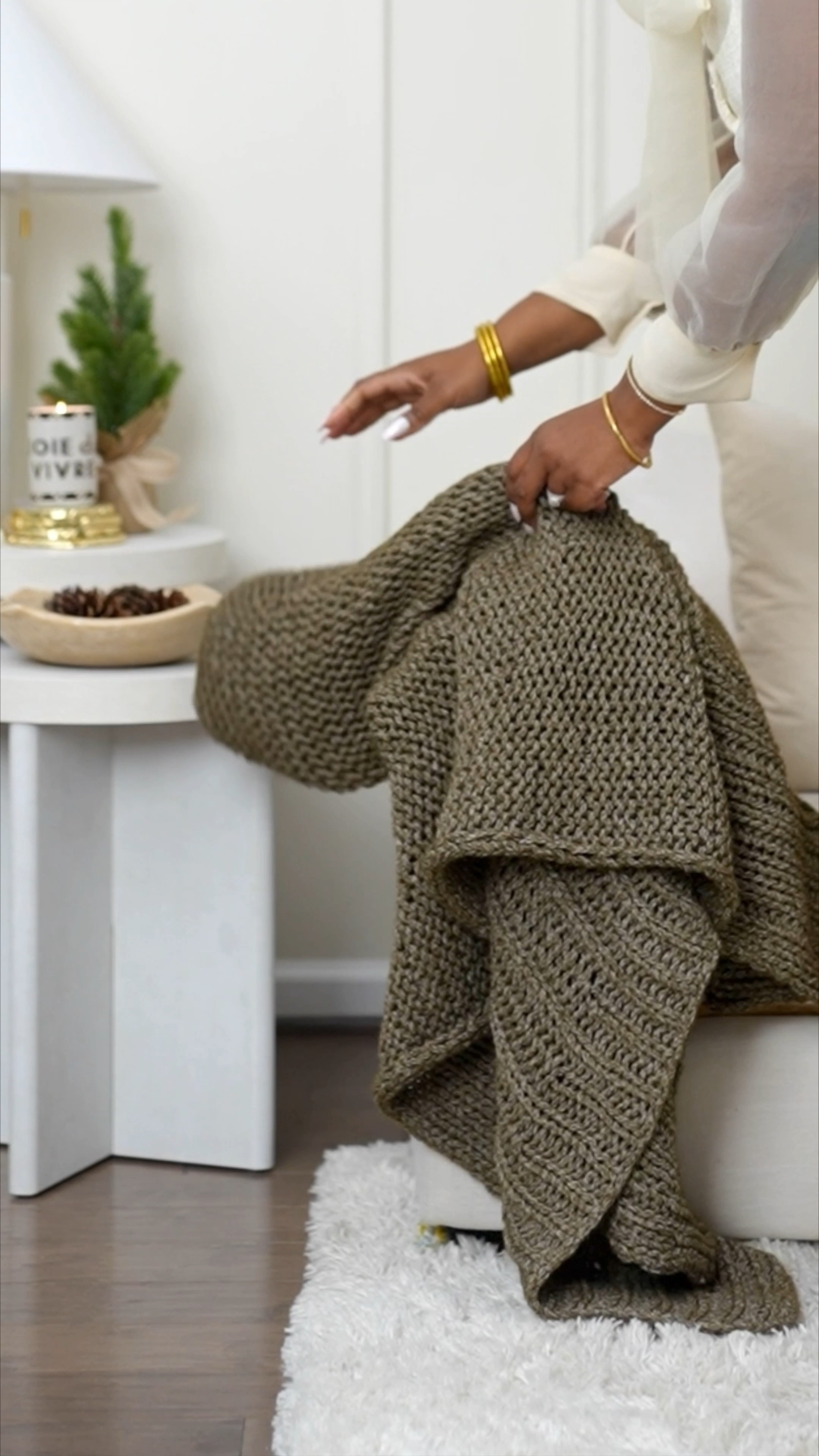 Such a cozy blanket and will make a great holiday gift ! Love this shade of green and it also comes in other colors . Cozy blanket, knit blanket, holiday blanket, braided knit throw blanket 

#LTKHoliday #LTKGiftGuide #LTKSeasonal