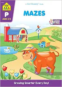 School Zone - Mazes Workbook - 32 Pages, Ages 3 to 5, Preschool, Kindergarten, Maze Puzzles, Wide... | Amazon (US)