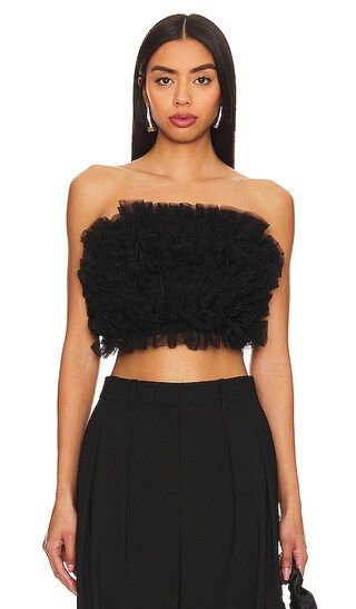 Ruana Tulle Top in Black | Revolve Clothing (Global)