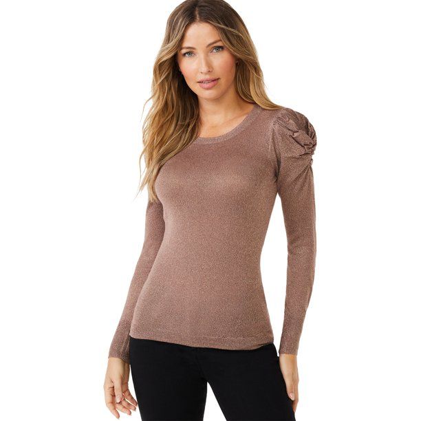 Sofia Jeans by Sofia Vergara Women's Gathered Sleeve Sweater - Walmart.com | Walmart (US)