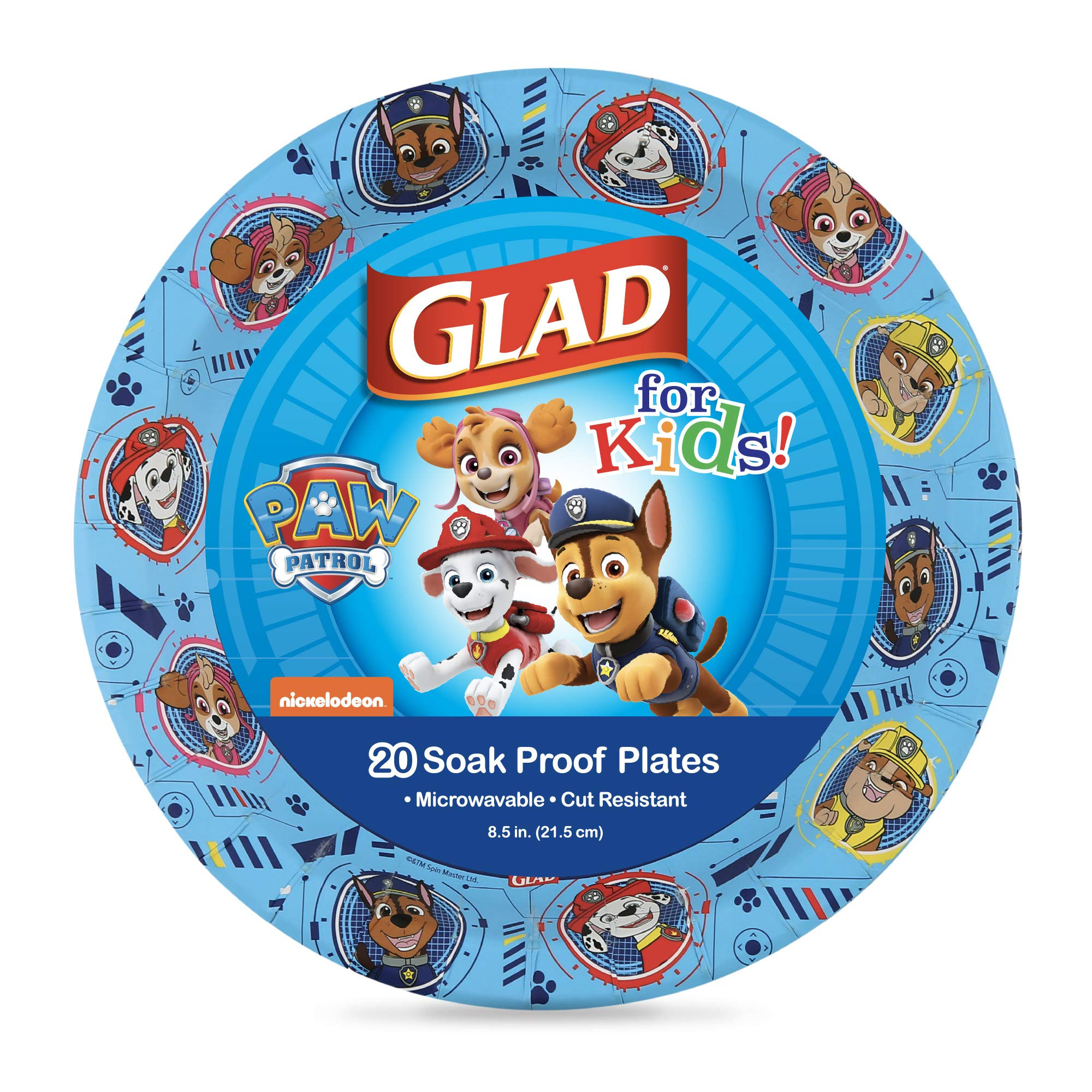 Glad for Kids Paw Patrol Paper Plates, 20 Count, 8.5 Inches | Disposable Paw Patrol Plates for Ki... | Amazon (US)