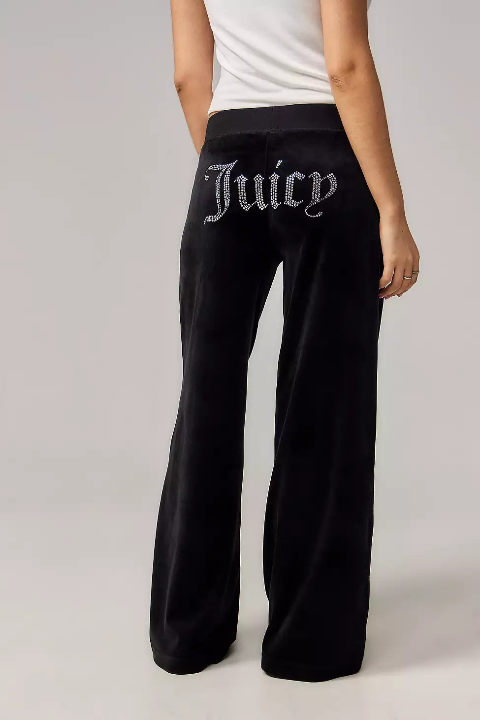 Juicy Couture UO Exclusive Black Ida Velour Track Pants - Black XS at Urban Outfitters | Urban Outfitters UK