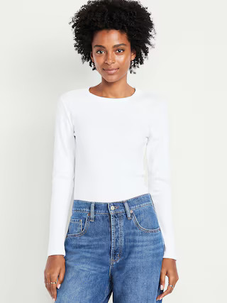 Snug Long-Sleeve Crew-Neck T-Shirt | Old Navy (US)