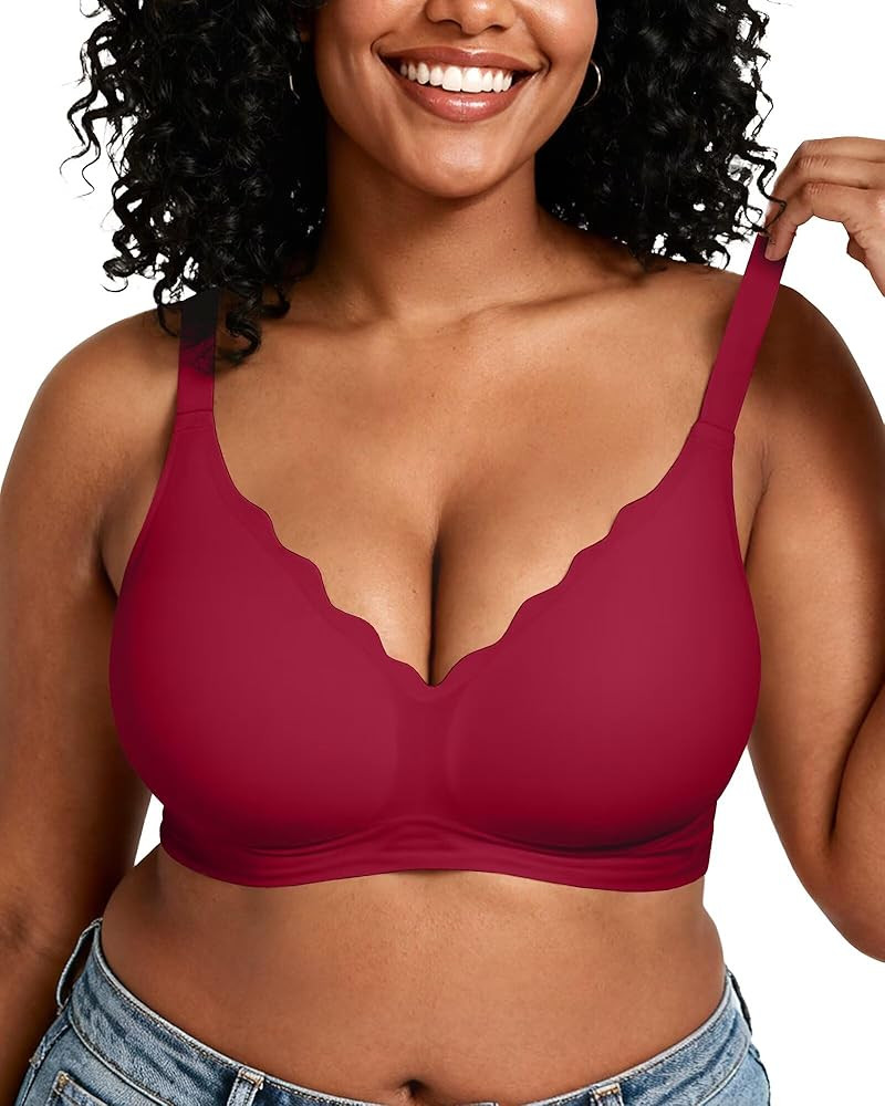 Vertvie Seamless Bras No Underwire Wireless Push Up Full Coverage Bralette T-Shirt Bra | Amazon (US)