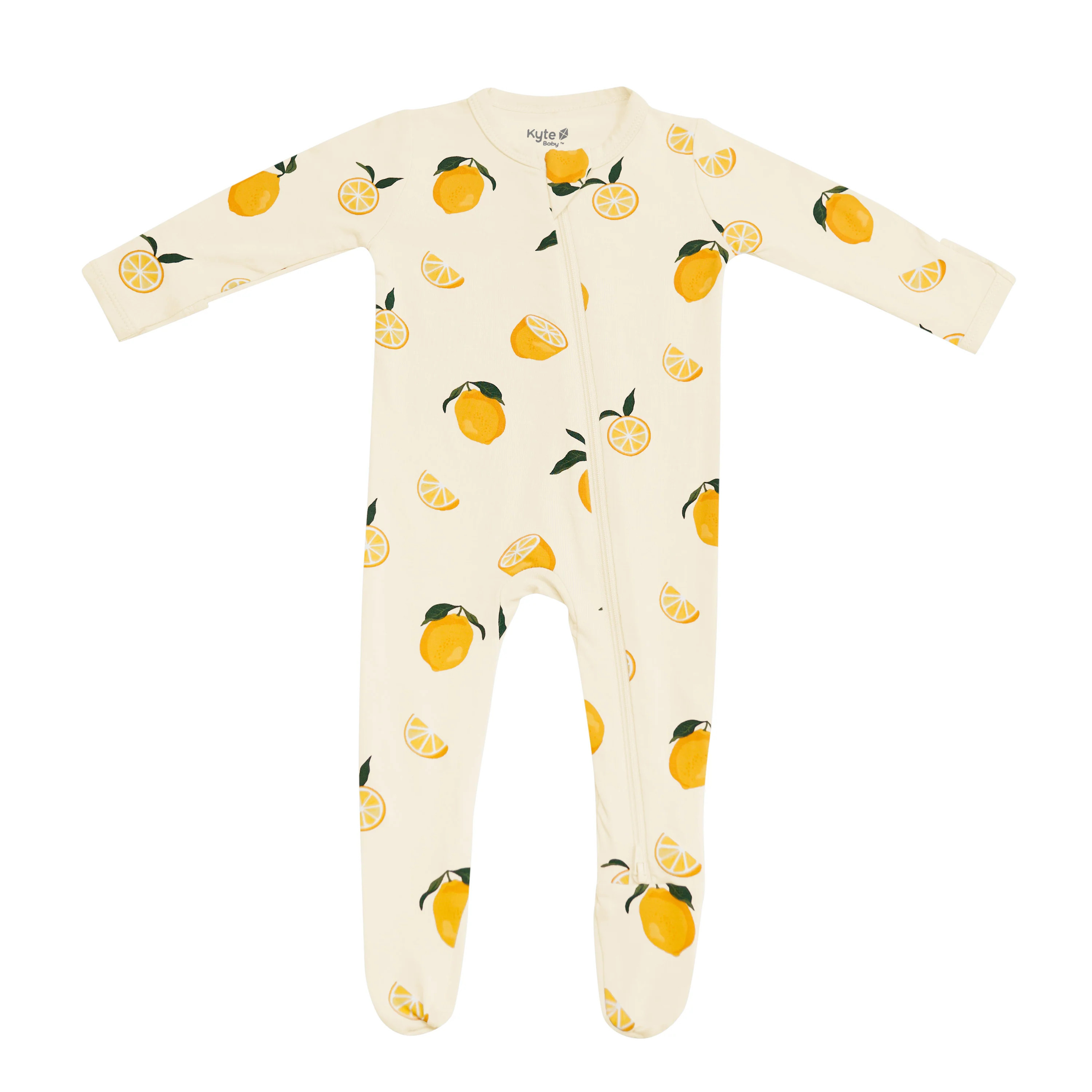 Zippered Footie in Lemon | Kyte BABY