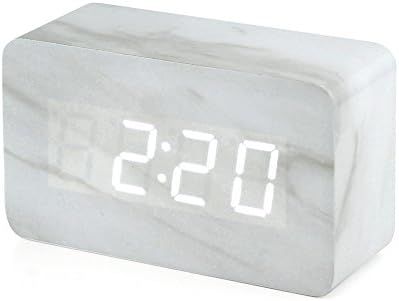 Oct17 Marble Pattern Alarm Clock, Fashion Multi-Function LED Alarm Clocks Stone Cube with USB Pow... | Amazon (US)