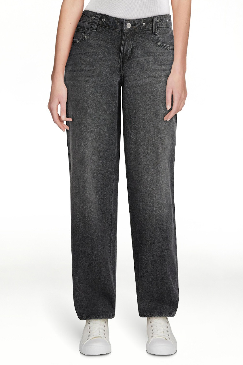 No Boundaries Low Rise Baggy Studded Jeans, 32'' Inseam, Women's | Walmart (US)