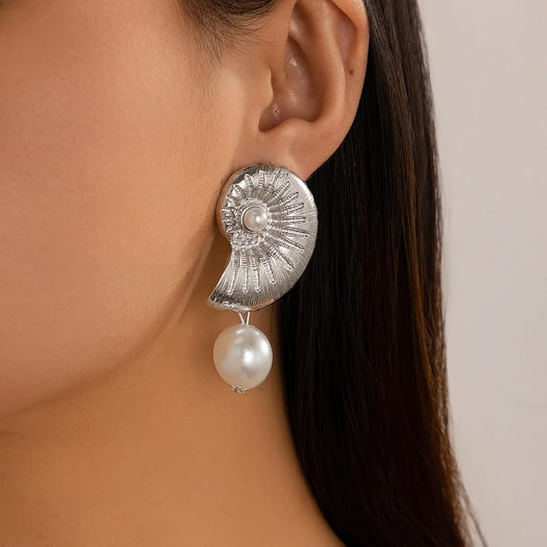 Starfish Earrings Gold Seashell Earrings Beach Earrings for Women Puka Cowrie Shell Earrings Ocea... | Amazon (US)