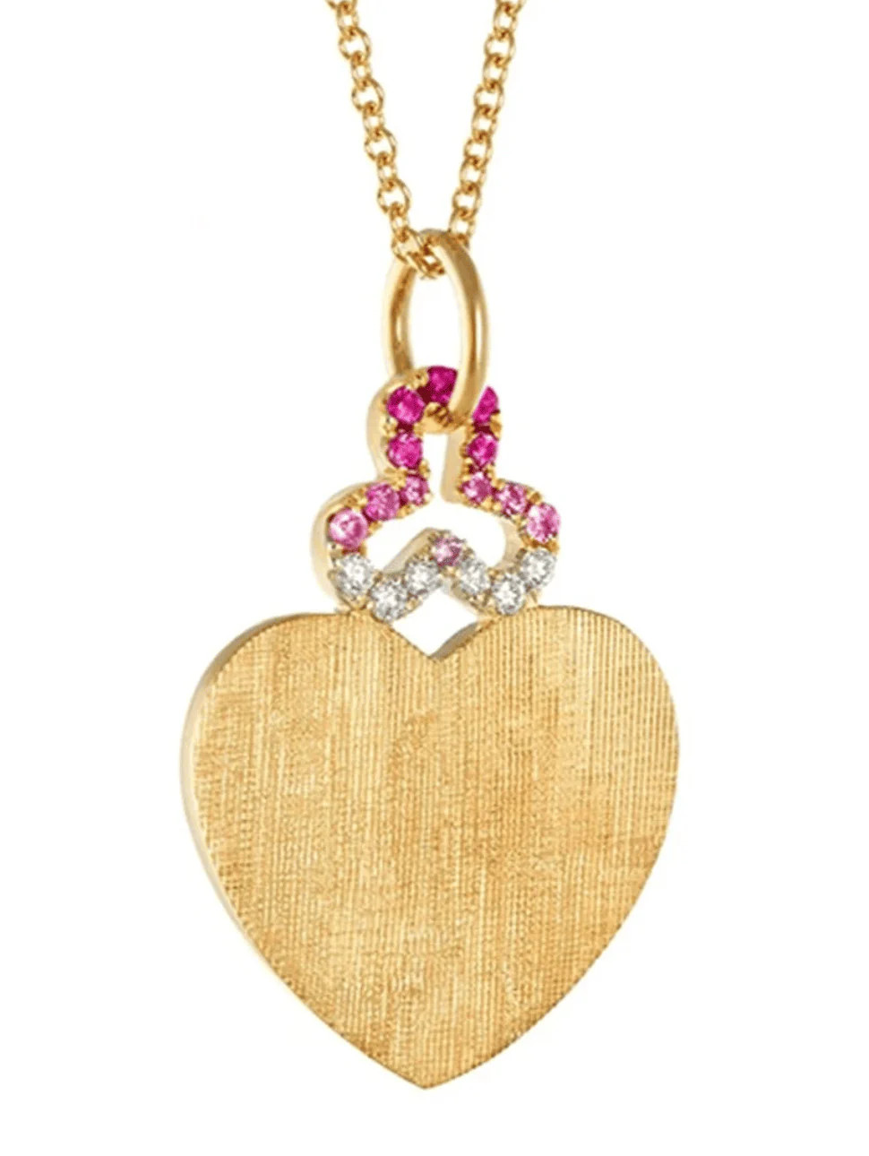 18K Pink Ombre Hidden Heart Charm in Gold Florentine | Susan Saffron Jewelry