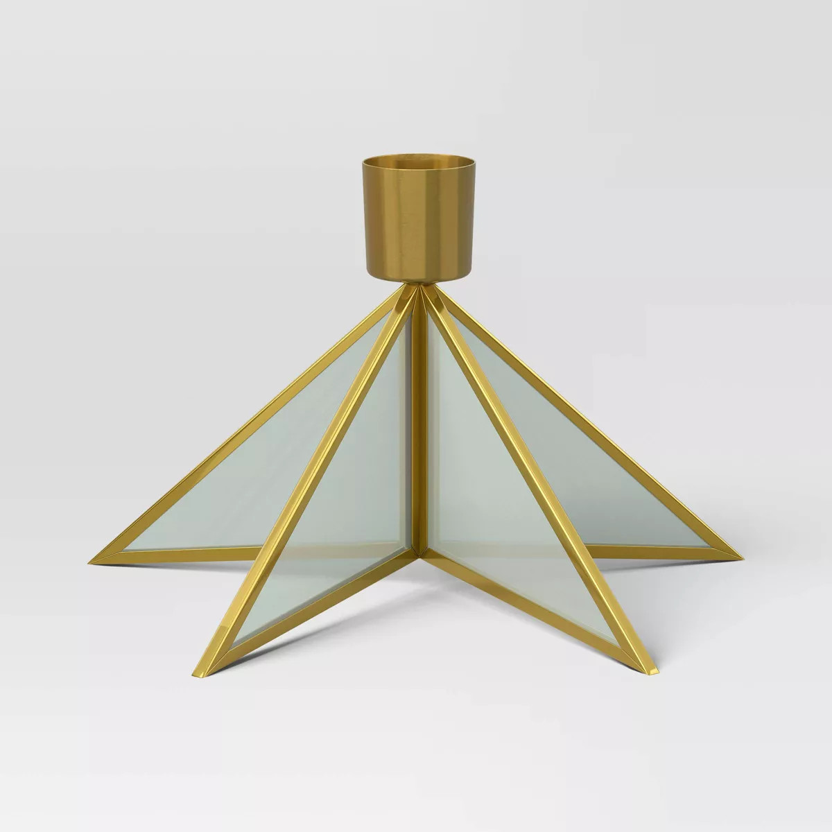3.5"x6" Taper Metal & Glass Christmas Candlestick Gold - Wondershop™ | Target