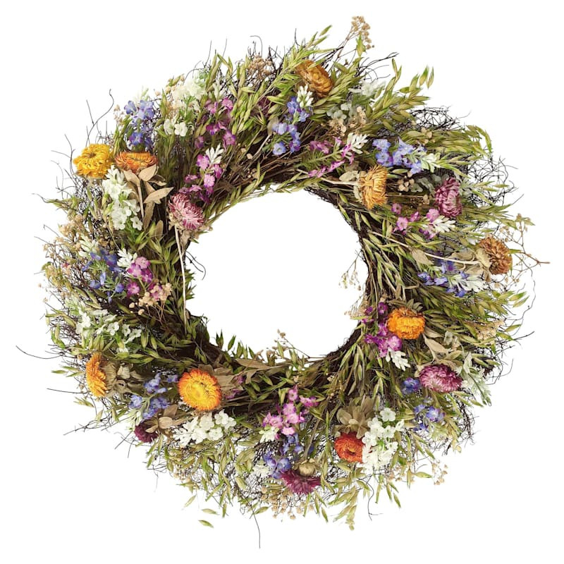 Mixed Dried Floral Wreath, 22" | At Home