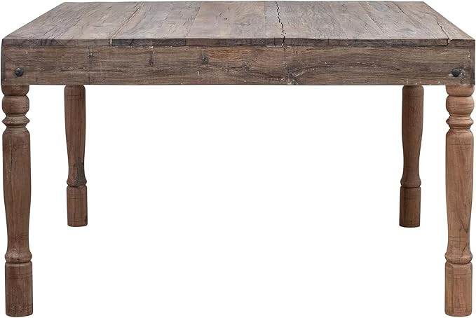 Creative Co-Op Wood Dining Table with Turned Legs, Natural | Amazon (US)