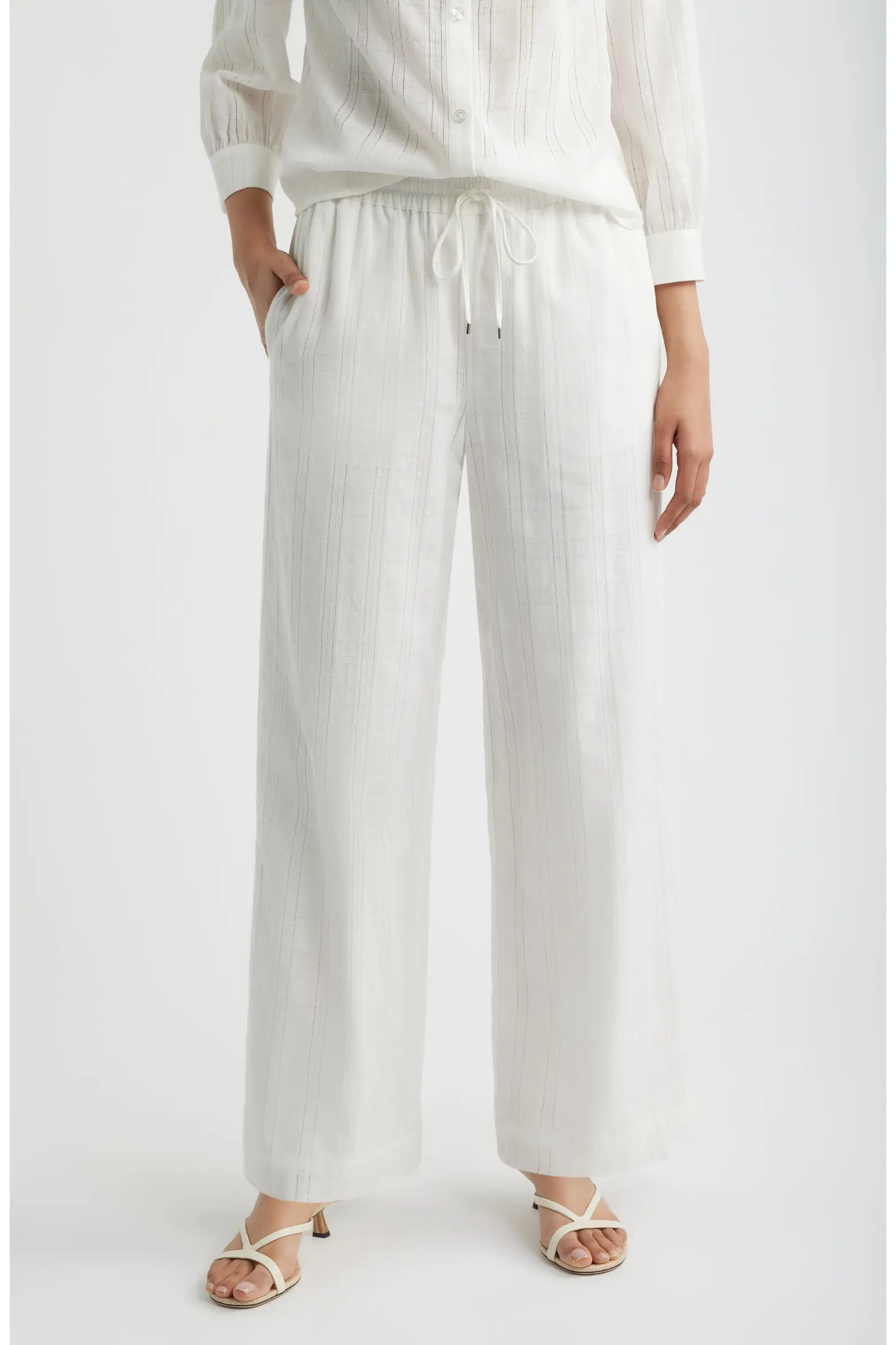 Embroidered Stripe Cotton Drawstring Pants (Women) | Nordstrom | Nordstrom