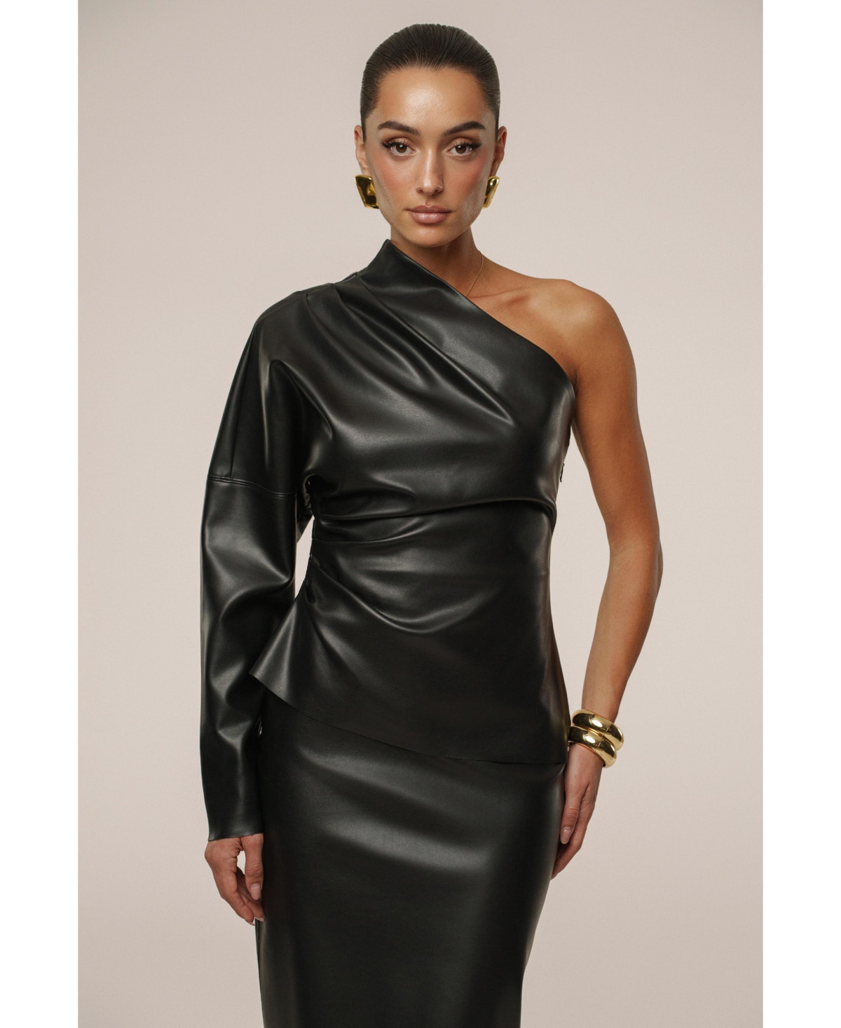 Jluxlabel Women's Demi One Shoulder Top - Black | Macy's