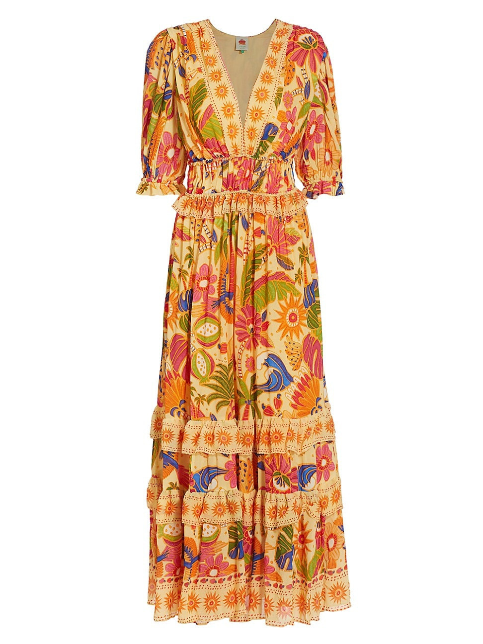 Women's Rio Tapestry Floral Maxi Dress - Rio Tapestry Yellow - Size XXS | Saks Fifth Avenue