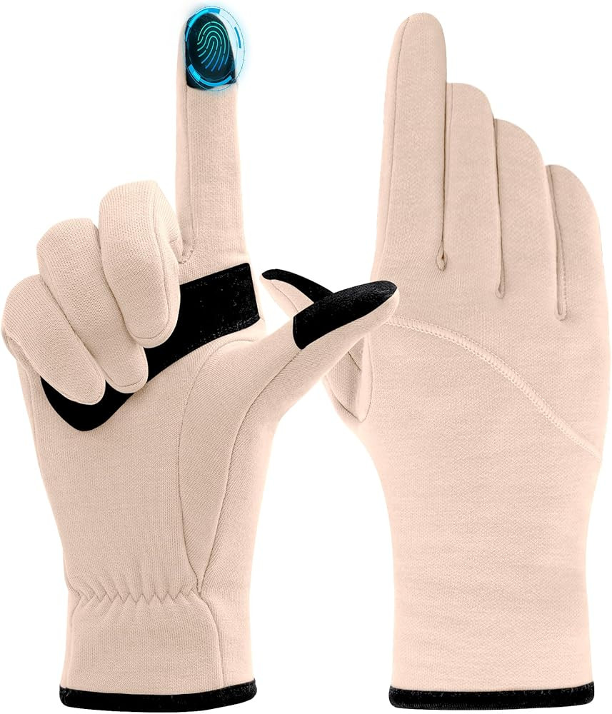 Thin Winter Gloves Women Warm Running Gloves 100% Silk Lined Touchscreen Fingers Driving Dog Walk... | Amazon (US)