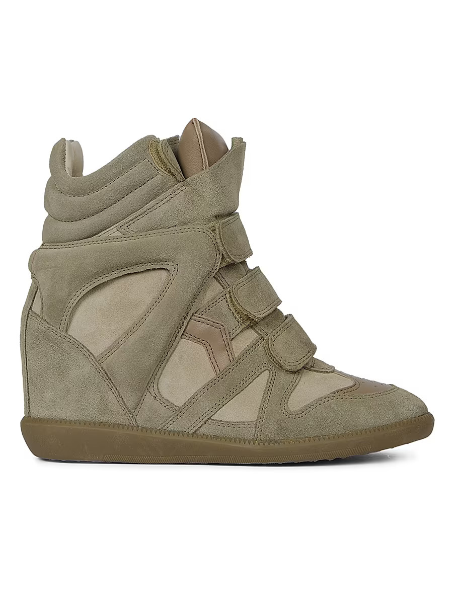 Women's Bekett Leather & Suede High-Top Platform Sneakers - Taupe - Size 11 | Saks Fifth Avenue