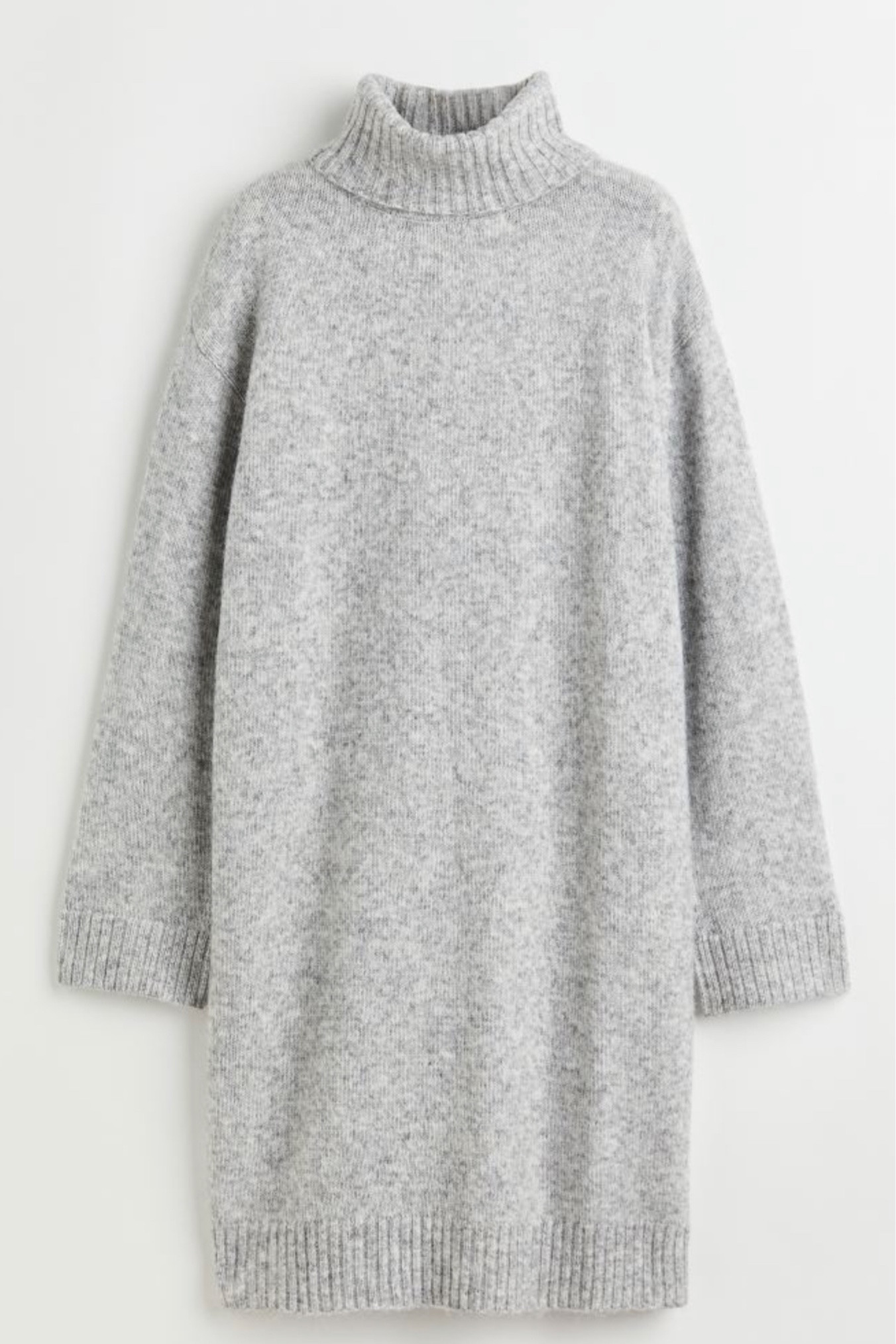 Knee-length dress in a soft knit containing some wool. Ribbed polo-neck, dropped shoulders, long sleeves and ribbing at the hem.

Wear with a nice belted to dress up the look, tights & knee high boots for the perfect Winter Wonderland outfit  

#LTKCyberweek #LTKSeasonal #LTKstyletip