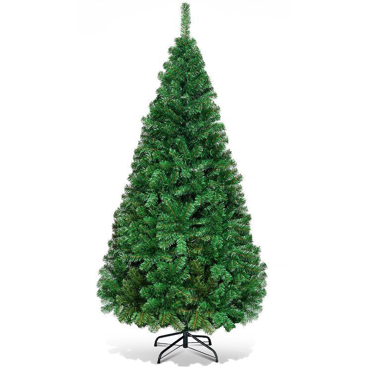 Tangkula 5ft Artificial Christmas Pine Tree Hinged PVC Branches with Solid Metal Legs (Green, 5 F... | Target