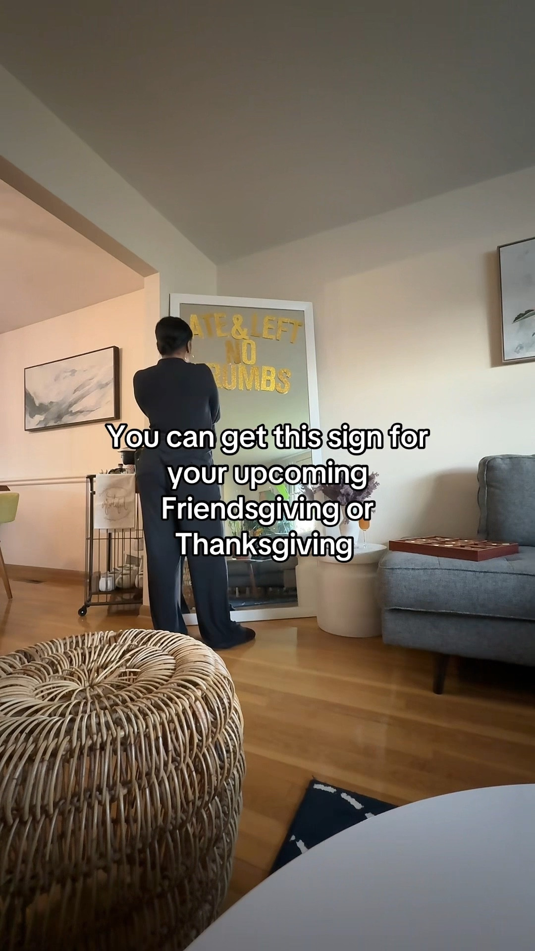 Instead of hanging on the string just tape it to a big mirror 

#LTKSeasonal #LTKHoliday #LTKHome