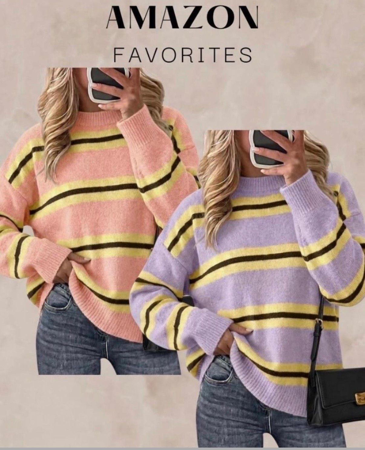 cute striped sweaters 


more colors available