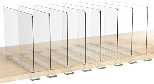 HBlife 8 Pack Clear Shelf Dividers, Vertical Purse Organizer for Closet Perfect for Sweater, Shir... | Amazon (US)