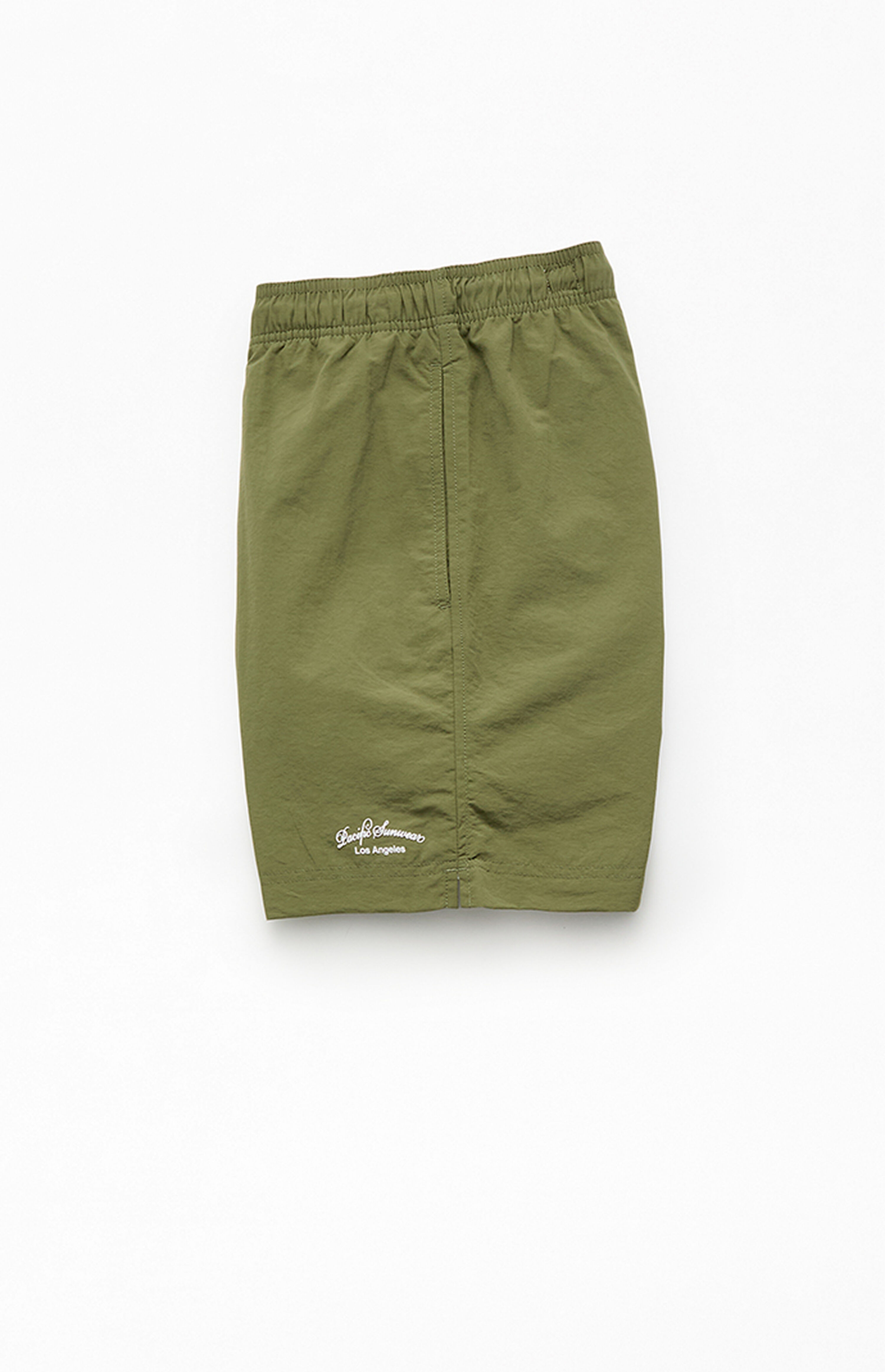 Pacsun Green Collegiate 6.5" Swim Trunks | PacSun