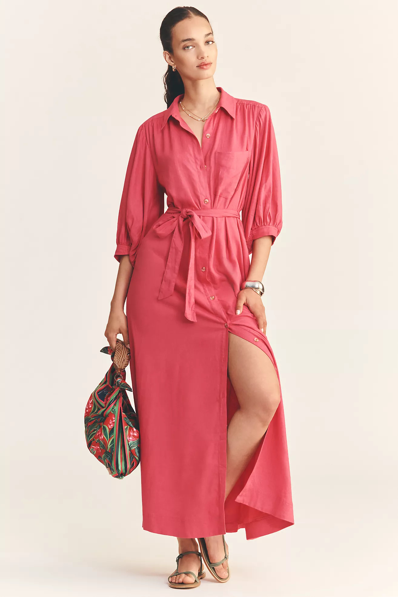 The Mona Linen Shirt Dress by Maeve | Anthropologie (US)