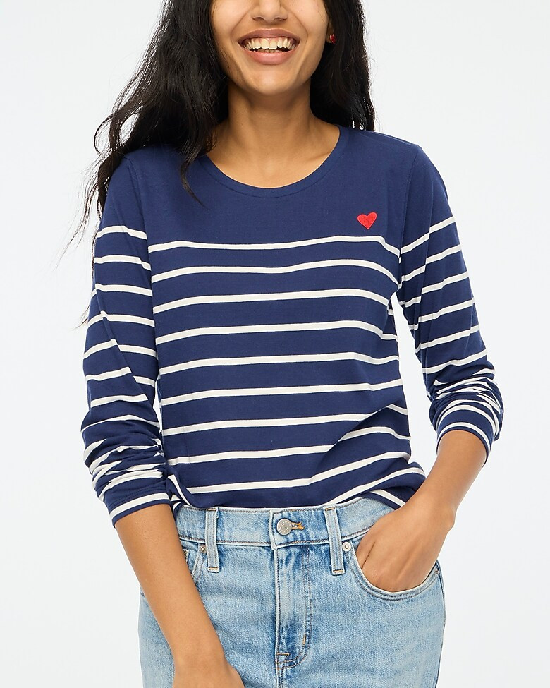 Striped heart graphic tee | J.Crew Factory