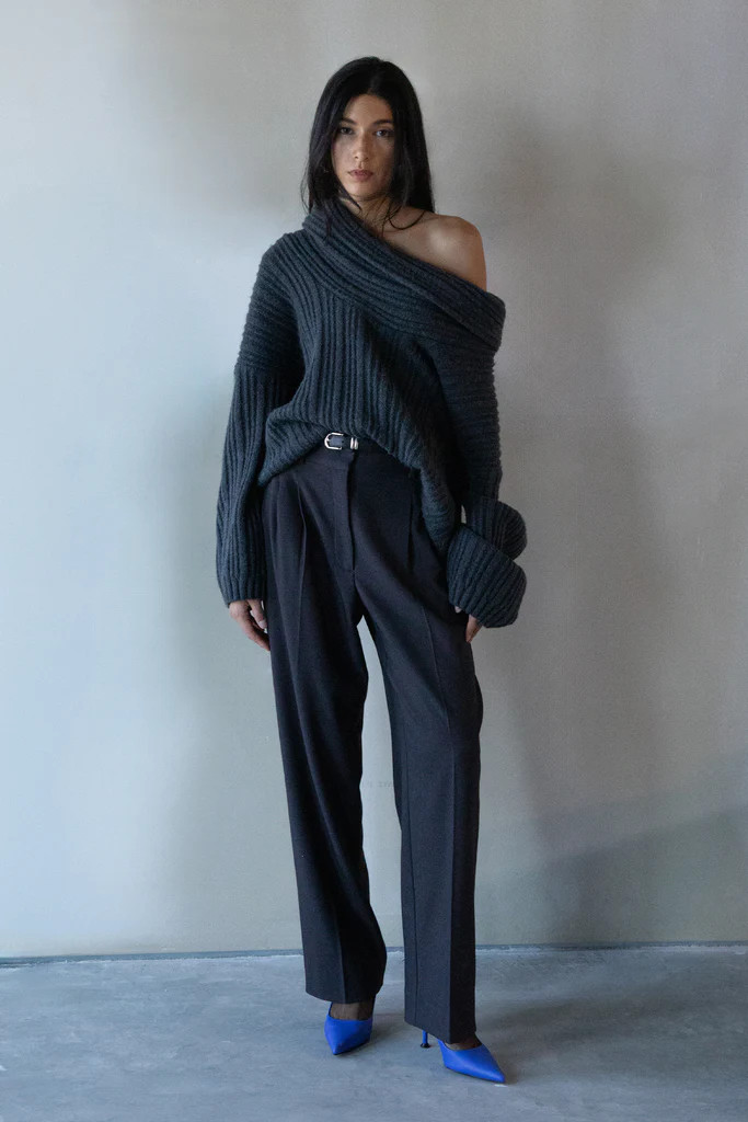 OVERSIZED SLOUCHY OFF THE SHOULDER SWEATER | OAK + FORT