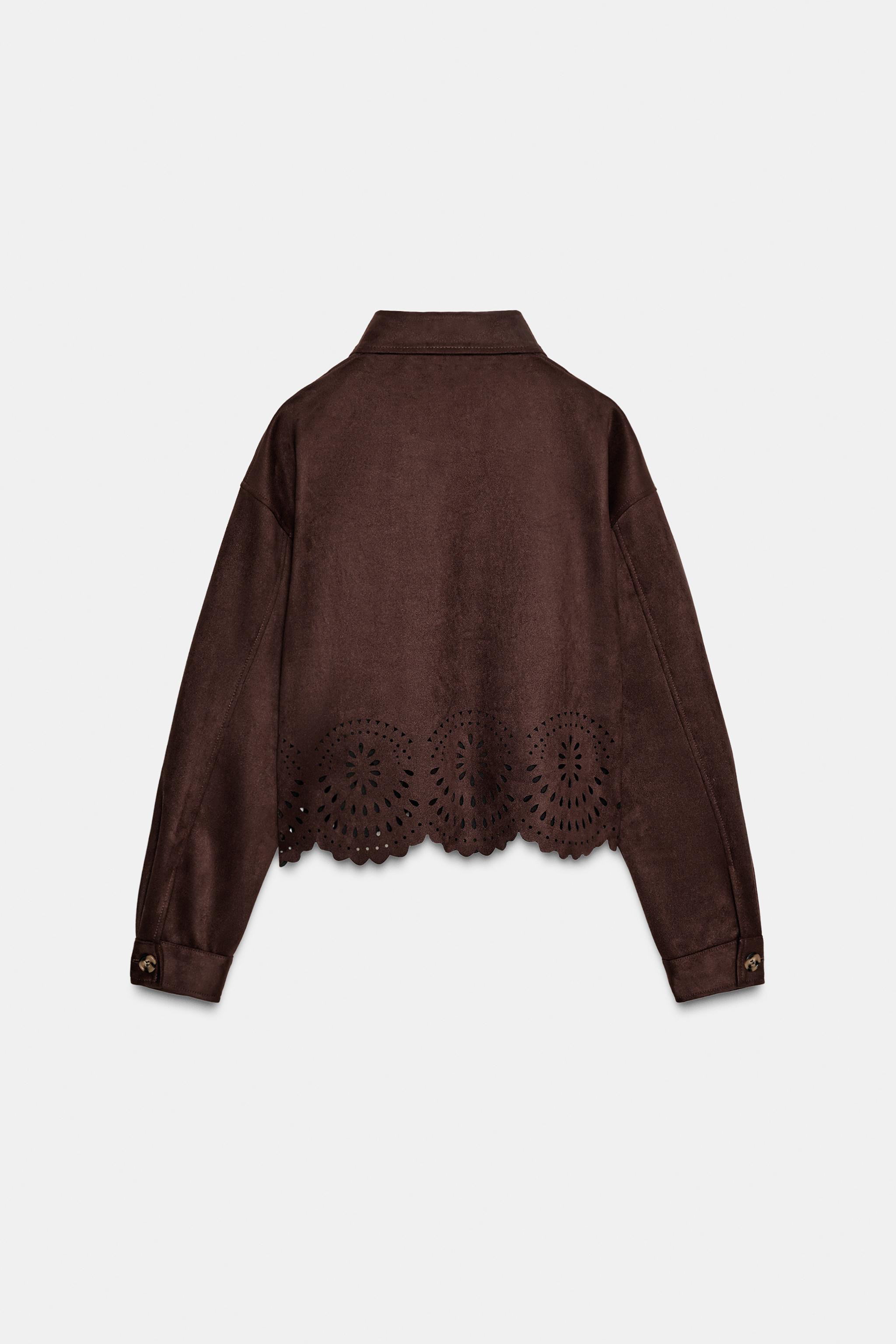DIE-CUT HEM FAUX SUEDE JACKET | Zara US