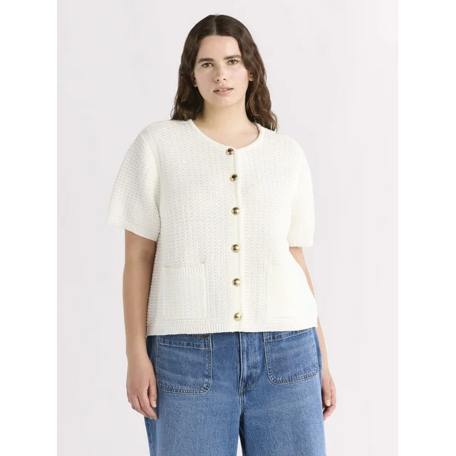 Free Assembly Women's and Women's Plus Crochet Cardigan Sweater, Lightweight, Size XS-4X | Walmart (US)