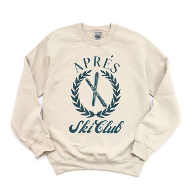 Simply Sage Market Women's Graphic Sweatshirt Apres Ski Club - 2XL - Dust | Target