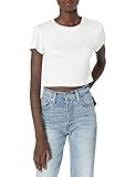 BCBGeneration Women's Short Sleeve Loose Crop Top T Shirt, Optic White, Small | Amazon (US)