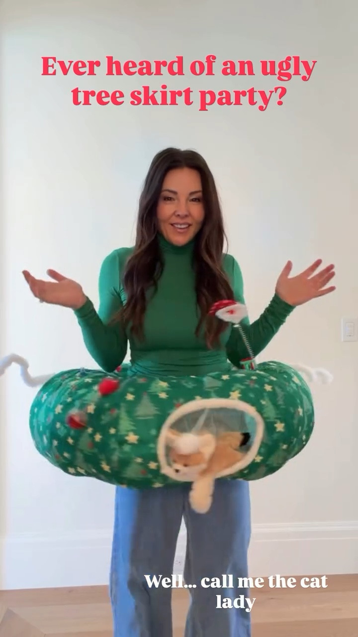 Well… call me the cat lady  Ever heard of an ugly tree skirt party?