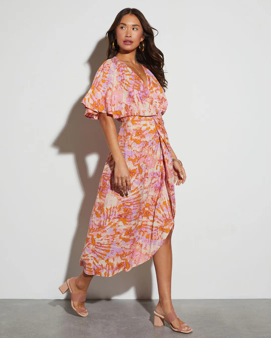 Baylee Printed V-Neck Midi Dress | VICI